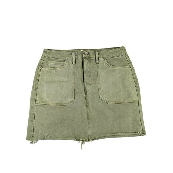 Unpublished Green Denim Jean Mini Skirt Sz 30 pockets Anthropologie - Picture 11 of 11